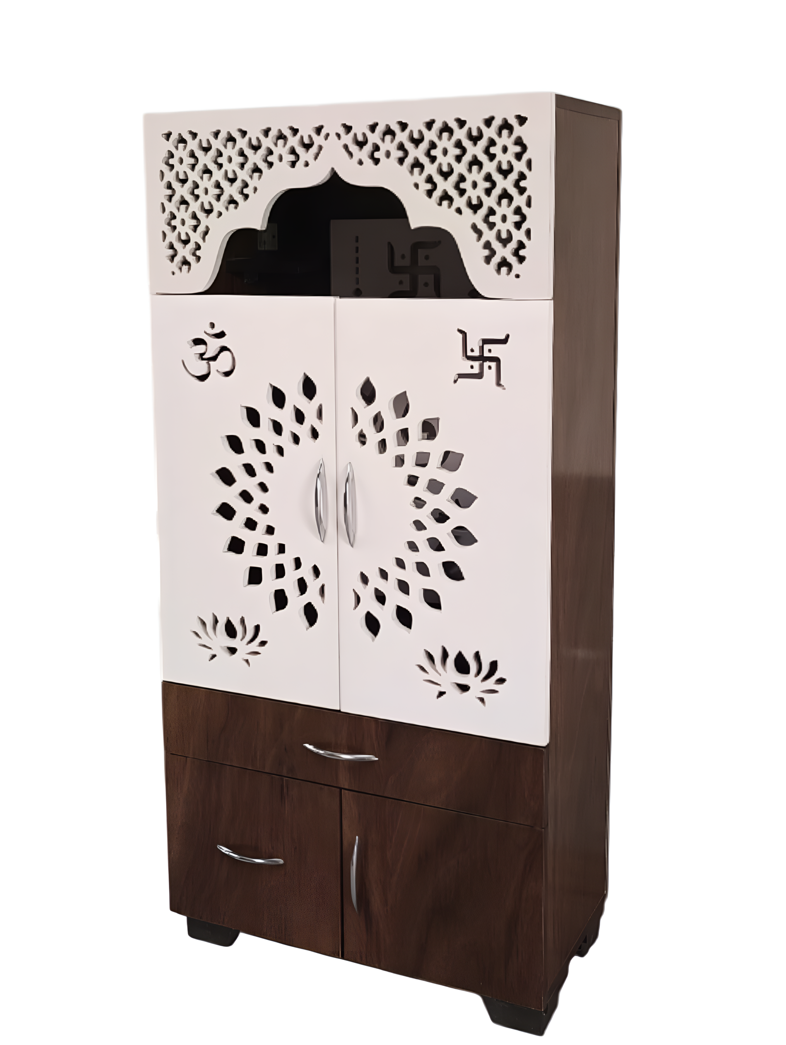 Woodaari Prime Home Temple/Pooja Unit/Home Mandir/LED Light Engineered Wood Home Temple (Height: 130, Pre-assembled) - Image 4