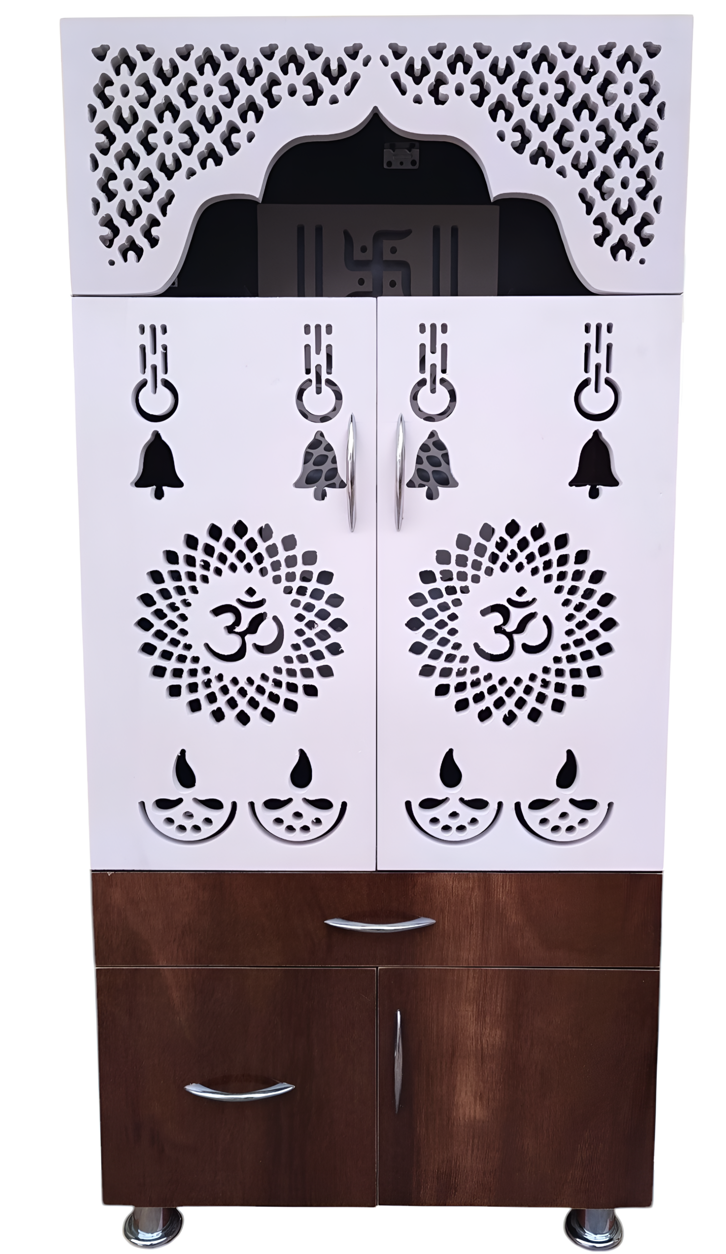 Woodaari Prime Home Temple/Pooja Unit/Home Mandir/LED Light Engineered Wood Home Temple (Height: 130, Pre-assembled) - Image 5